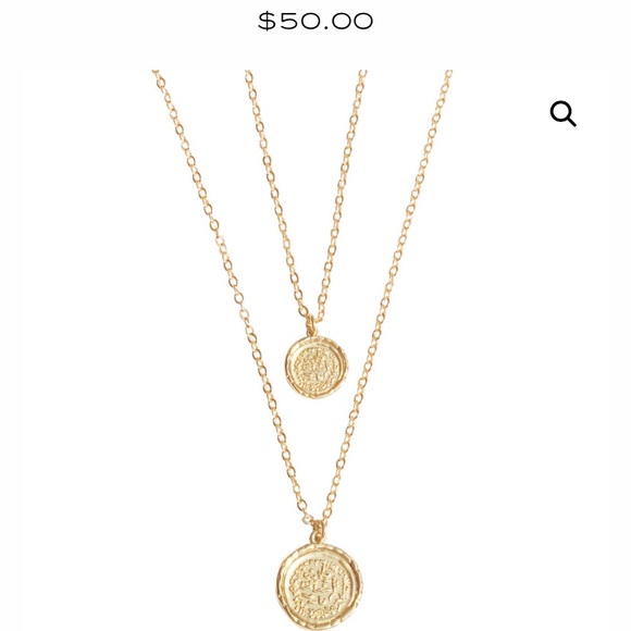 Amber Sceats Gold Double Coin Necklace - Picture 6 of 6